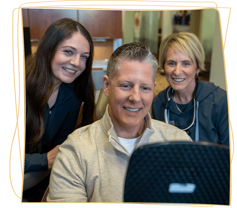 man with his new smile dental implants