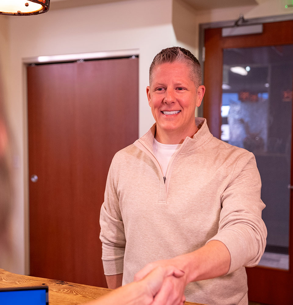 man shakes after dental procedure