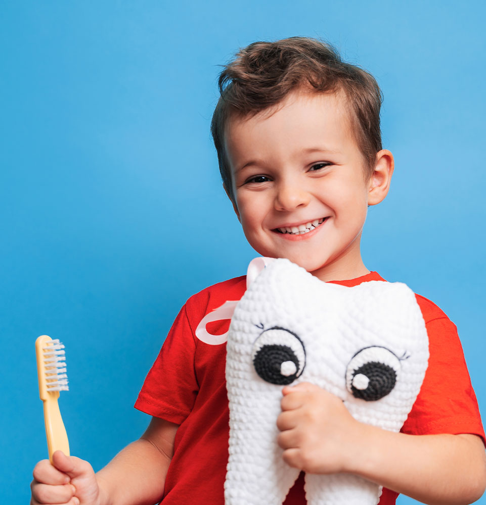 pediatric patient kid with toothbrush mobile