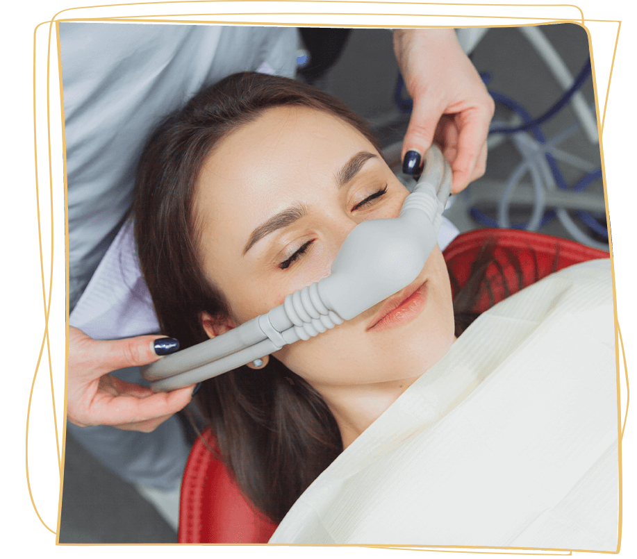 nitrous sedation lady gettin laughing gas