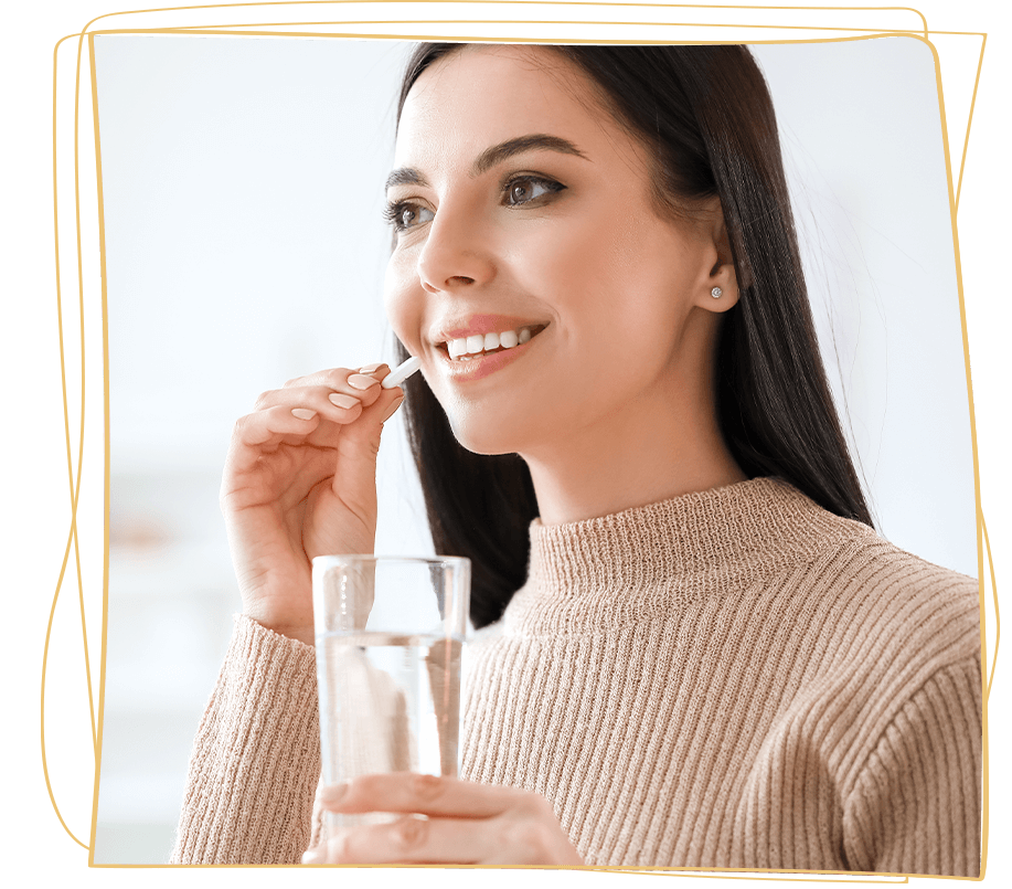 oral sedation lady taking pill