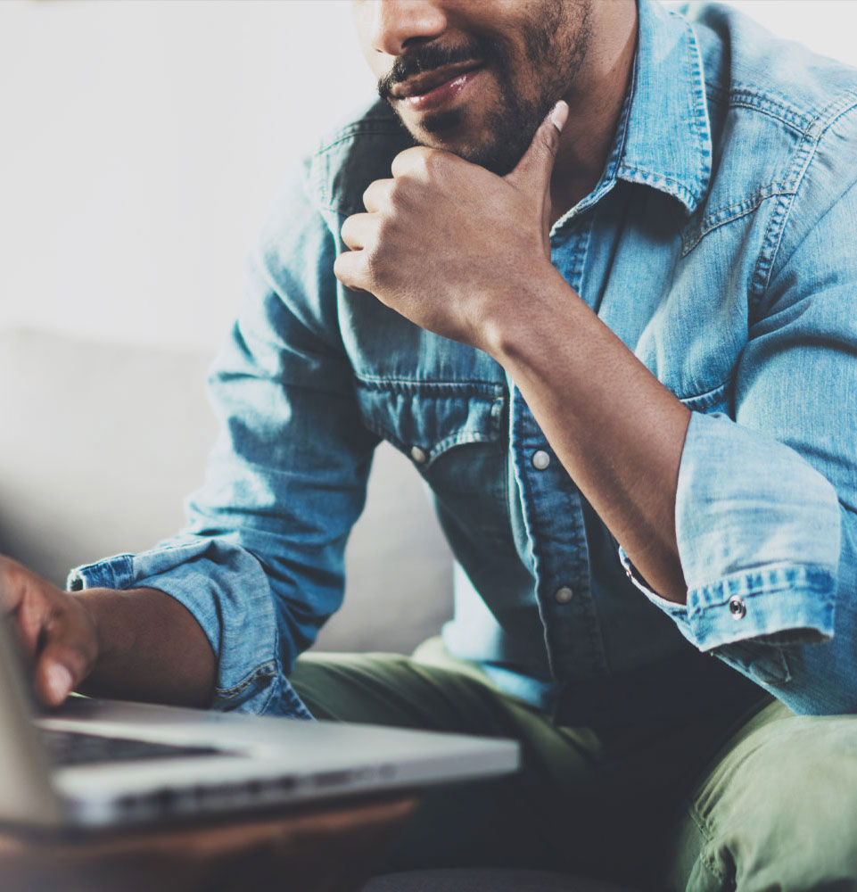 man looking at policy hero mobile