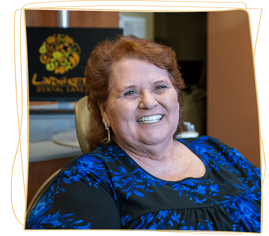 lady happy with results black blue dress